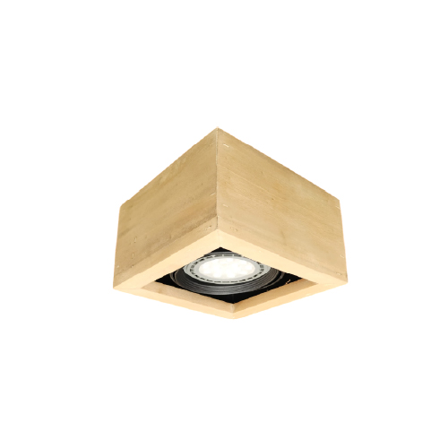 Plafón AR111 1luz GU10 madera clara con interior negro